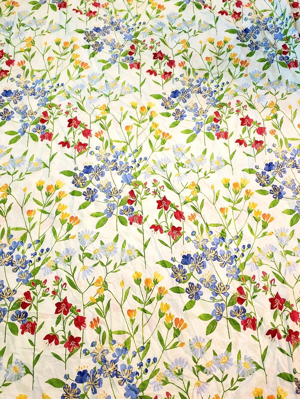 The Company Store King Duvet Cover Cotton Multicolor Flowers Pattern